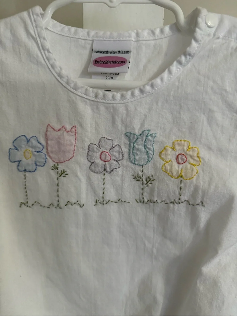 Embroidered Flower Romper